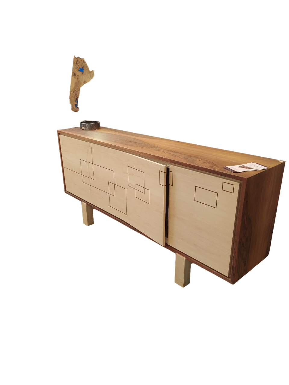 Buffet marqueté érable et noyer