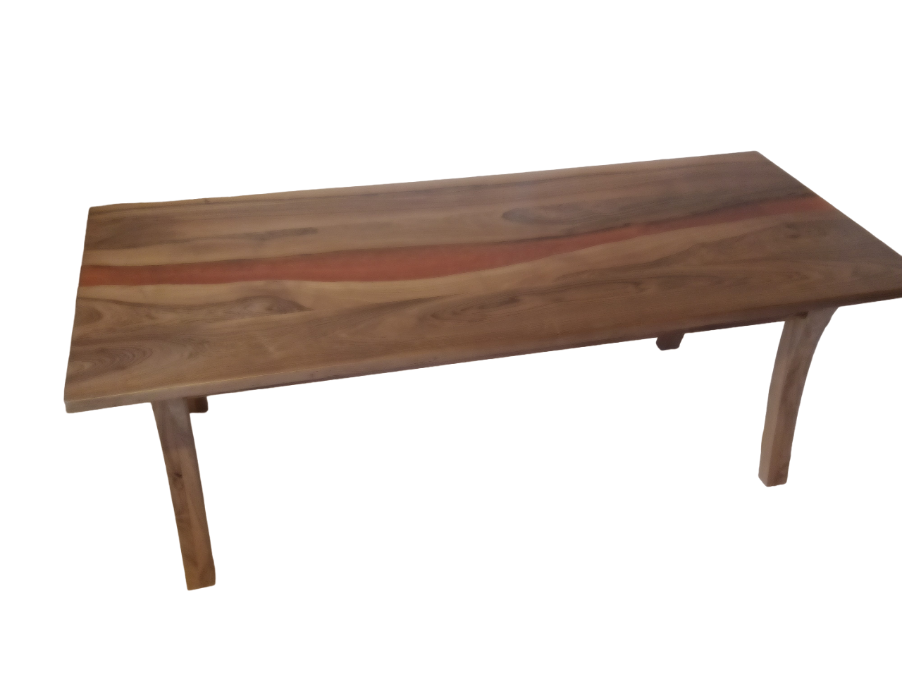 Table en noyer et résine