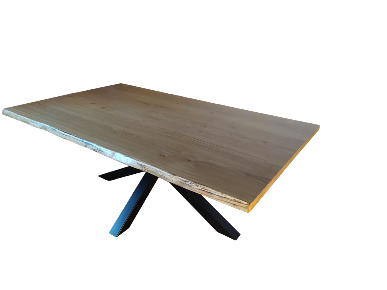 Table en chêne, pied métal